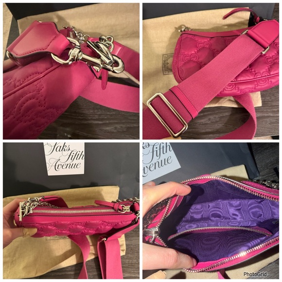 Authentic Gucci Matelasse Pink Quilted Crossbody Bag - Picture 10 of 17